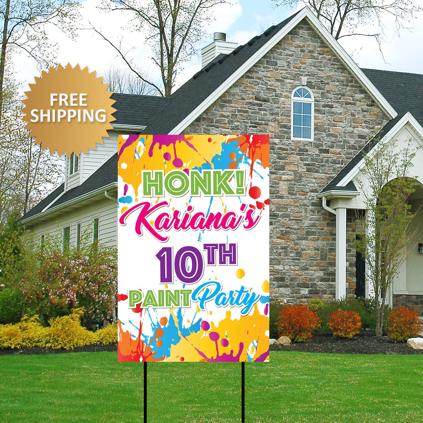 Birthday Yard Sign, Honk for Birthday Sign, Paint party Yard sign, Birthday Yard Sign, Honk Birthday Yard Sign, Paint Party lawn sign