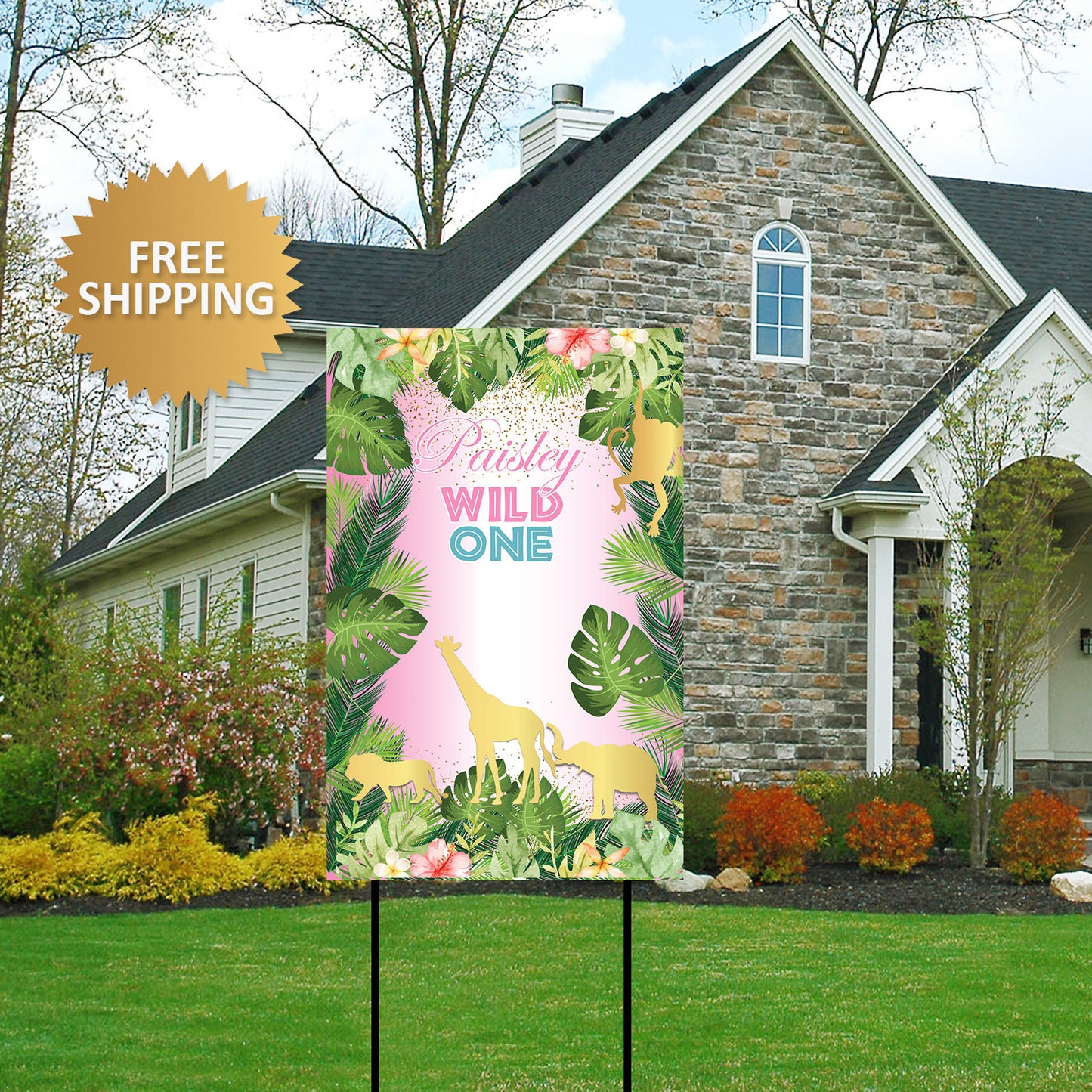 Birthday Yard Sign, Honk for Birthday Sign, Jungle Yard sign, Birthday Yard Sign, Honk Birthday Yard Sign, Wild One lawn sign, Wild One sign