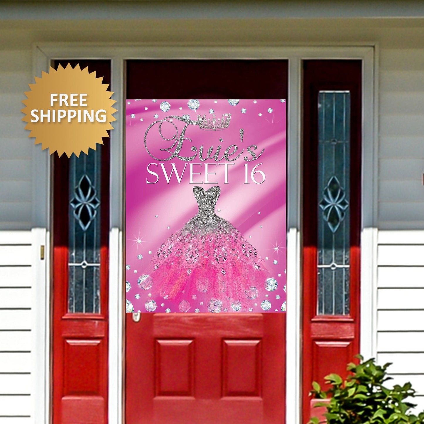Sweet 16 Quarantine Sign, Sweet 16 Door banner, Sweet 16 banner, Sweet 16 Reveal banner, Quarantine door banner, Rose Gold Door banner
