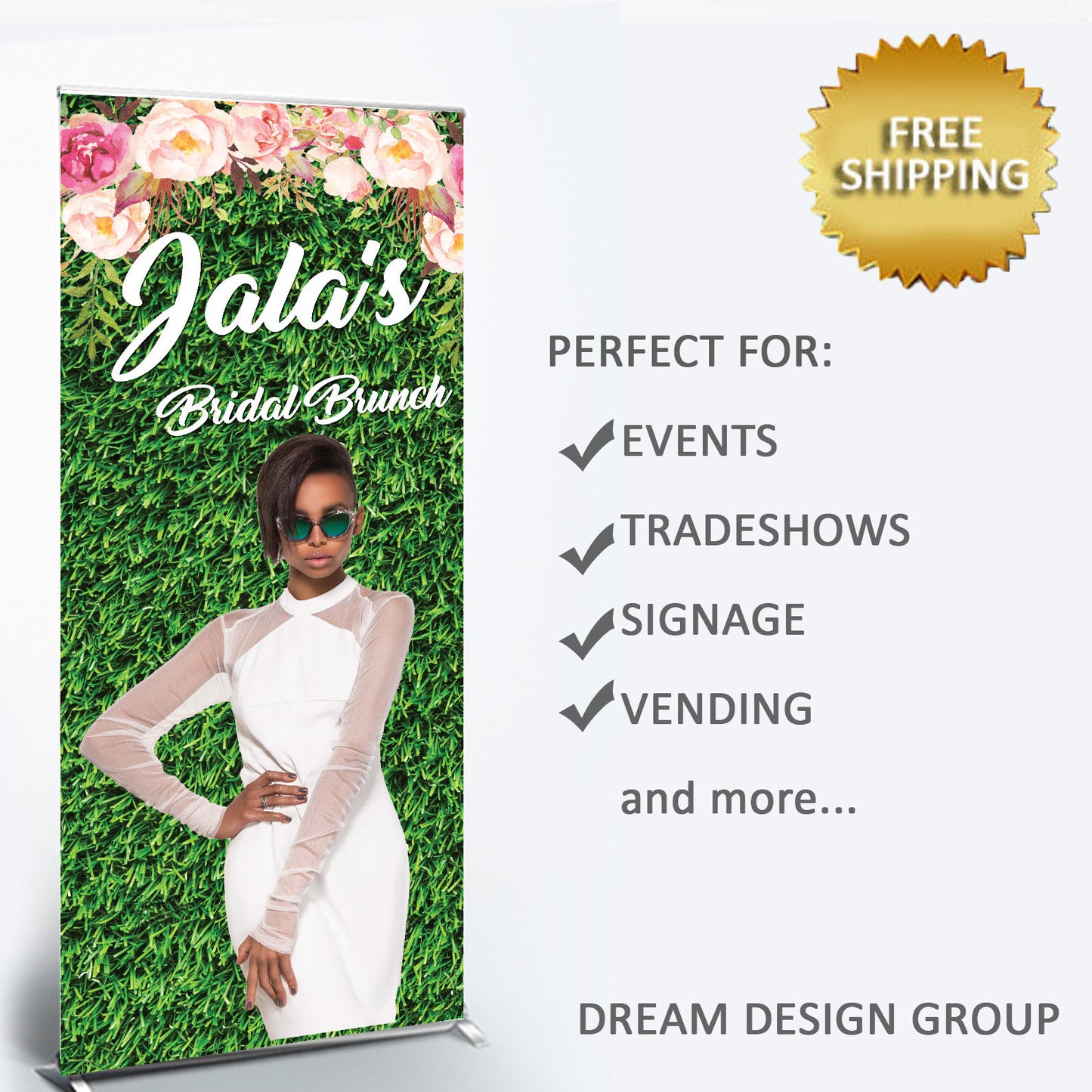 Bridal Shower welcome banner,Pop Up Shop, Pop Up banner, Custom sign banner, Retractable banner table runner, Retractable banner,Retractable