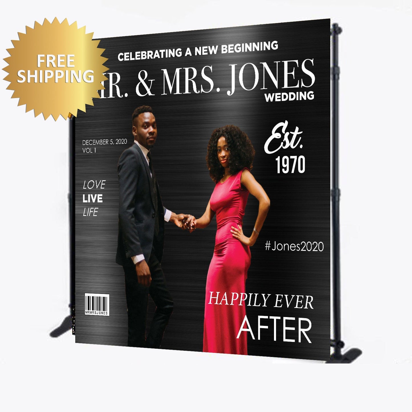 Wedding backdrop, Wedding Step and Repeat, Magazine Cover Backdrop, Magazine Cover step and repeat, Engagement backdrop, photo backdrop