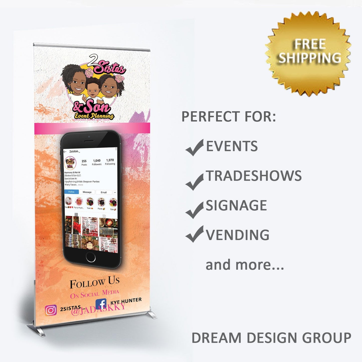 Business pop up shop retractable banner