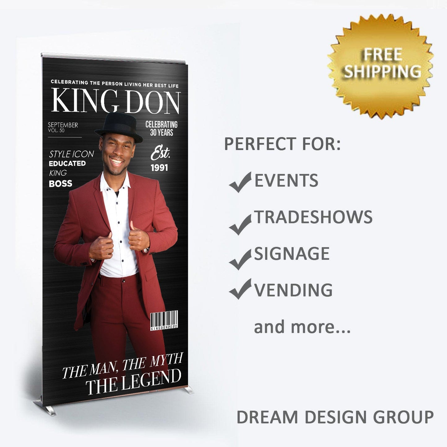 Magazine cover backdrop, Retractable banner, Pop up shop banner,Magazine cover retractable banner, Trade show banner, Retractable banner