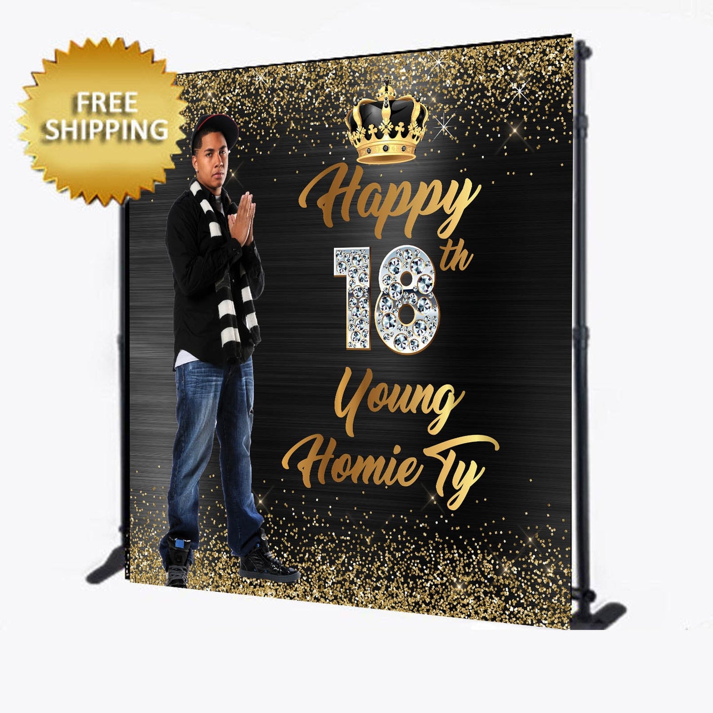18th Birthday backdrop, King backdrop, Photo backdrop, Photo step and repeat, Birthday photo backdrop, 40th Birthday backdrop, Birthday sign