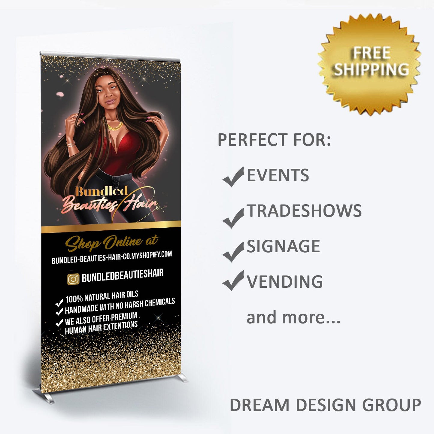 Pop up shop banner, Logo pop up shop bannerTrade show banner, retractable banner, Business Retractable, Logo Backdrop, Social Media banner