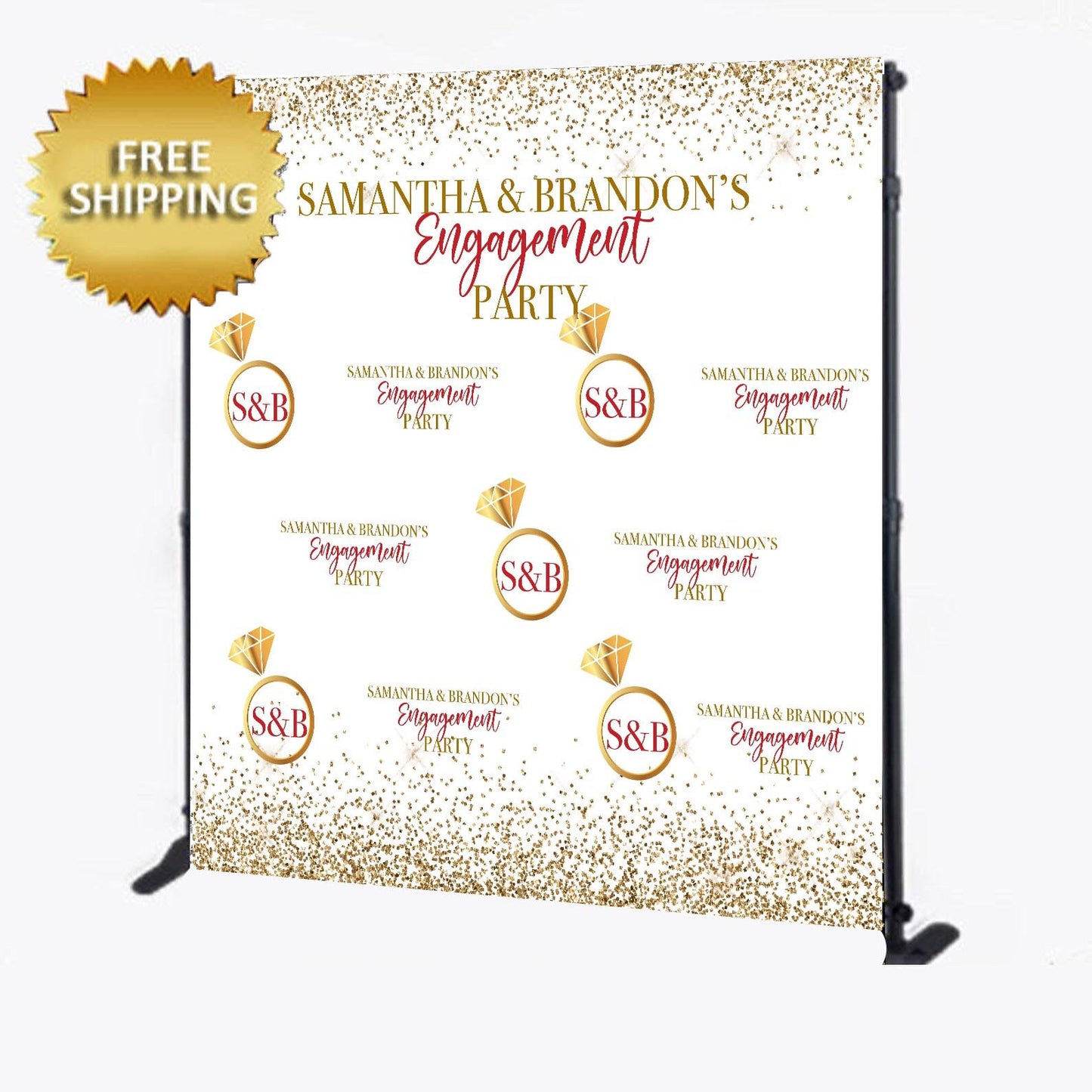 Engagement step and repeat, Wedding backdrop, Wedding step and repeat, Engagement Ring backdrop, From Miss to Mrs backdrop