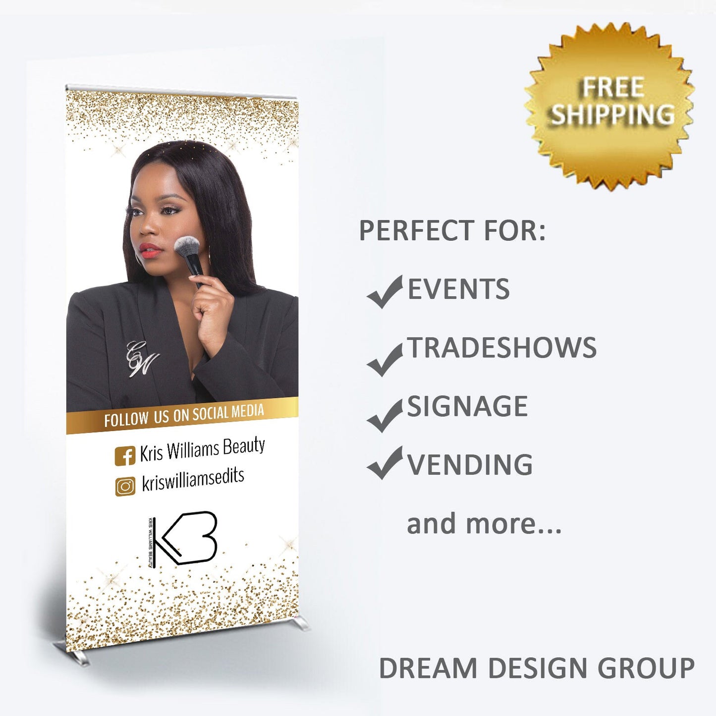 Trade show banner, Business sign, Retractable banner, Pop up shop banner, Custom Roll Up Banner Stand, Social media Retractable banner,photo