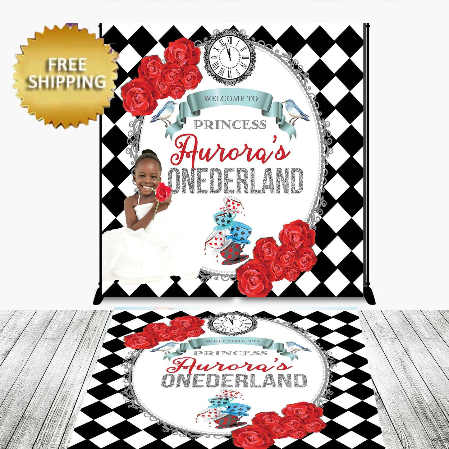 Birthday Removable sticker, Removable vinyl sticker, Floor Sticker, Birthday Floor Decal sticker, Birthday backdrop, 1st birthday backdrop