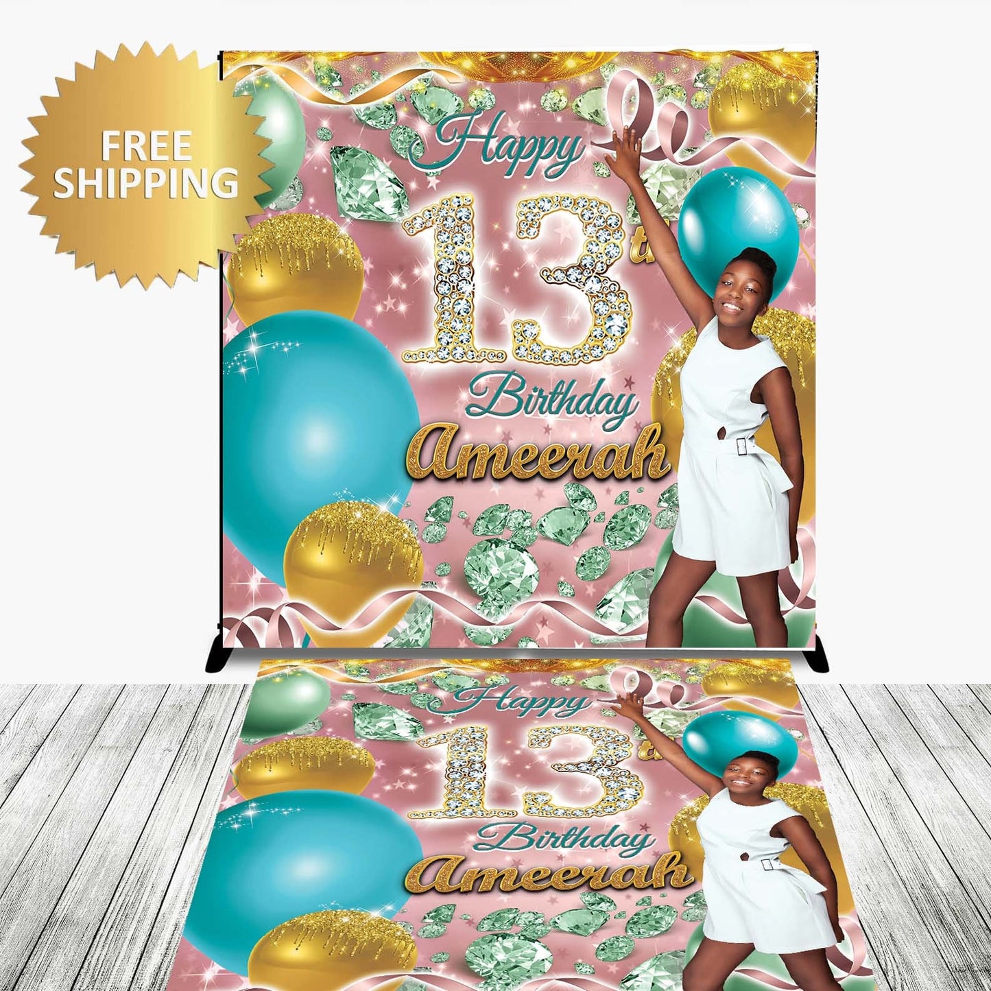 Floor Decal sticker, Removable sticker, Removable vinyl sticker,Floor Sticker,Birthday backdrop Sweet 16 decal, sweet 16 backdrop
