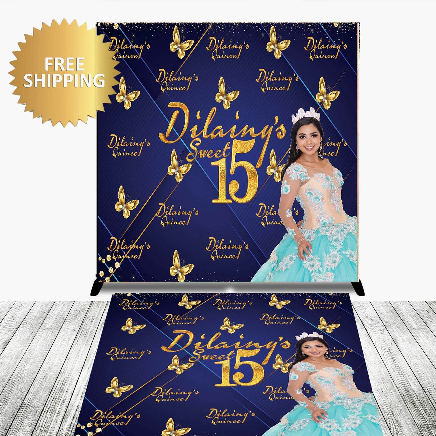 Floor Decal sticker, Removable sticker, Removable vinyl sticker, Floor Sticker, Birthday backdrop, Quinceanera decal, Photo backdrop