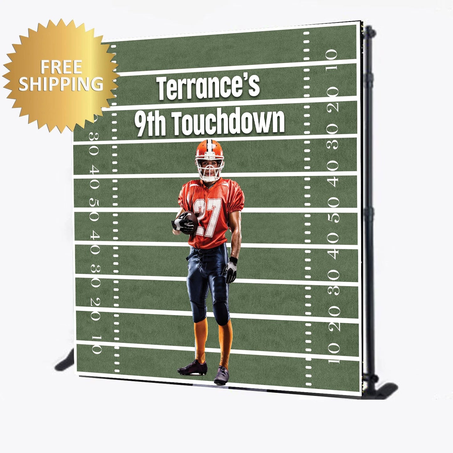 Photo backdrop, Photo step and repeat, Football backdrop, Football field step and repeat, Sports backdrop, 10th backdrop, football field
