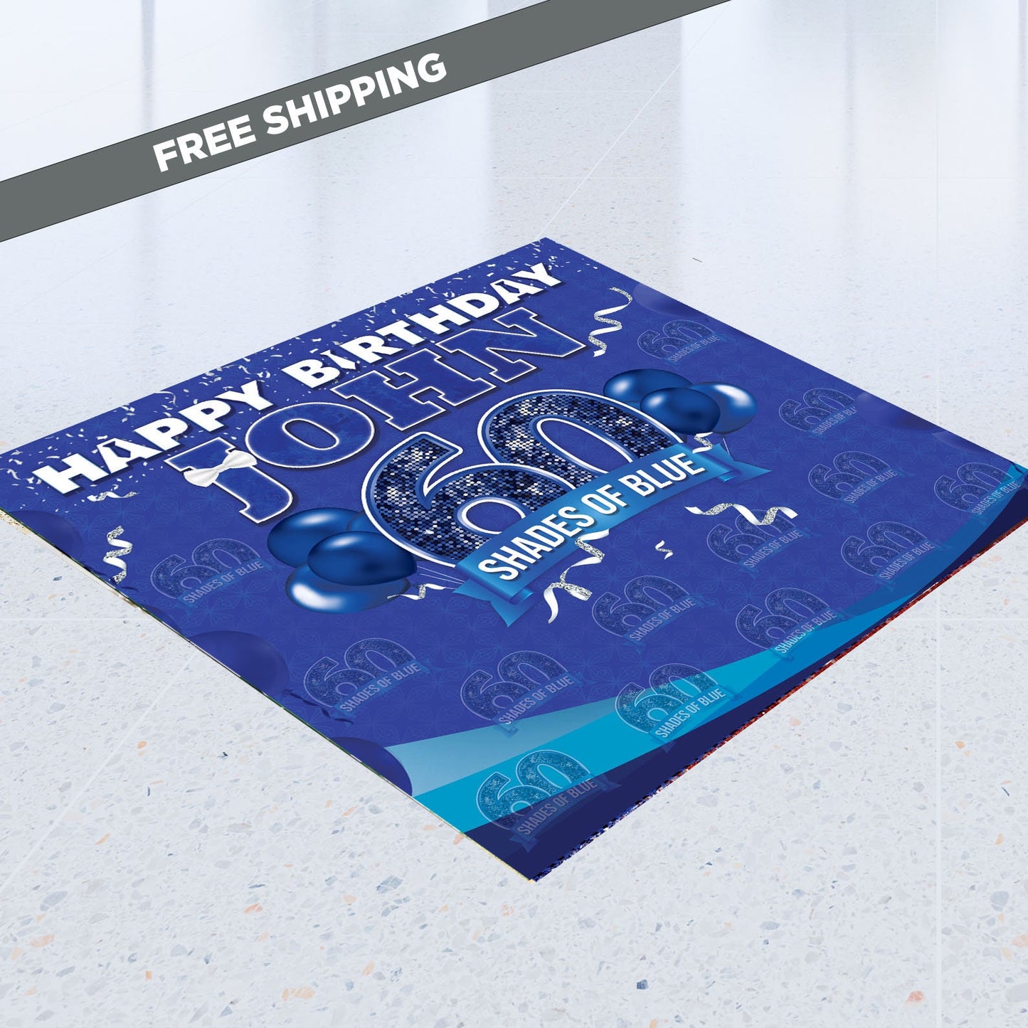60th Birthday adhesive, 60th birthday decal, 60th birthday backdrop, birthday step and repeat, floor decal, birthday decal,birthday adhesive
