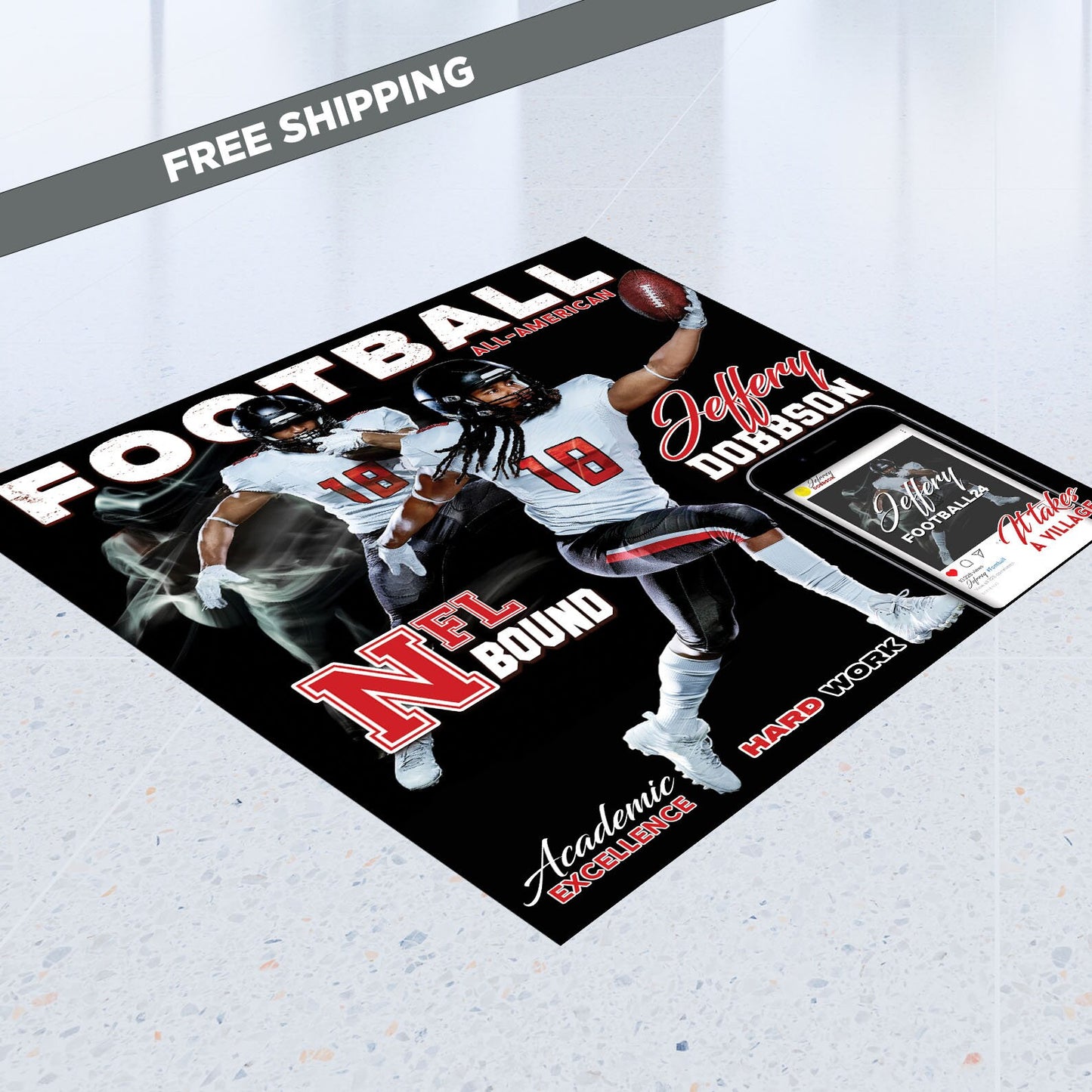 Custom Floor Decal sticker, Removable Sticker, Vinyl Floor Banner, Sports decal, Decal graduation, Grad floor sticker, class of 2024
