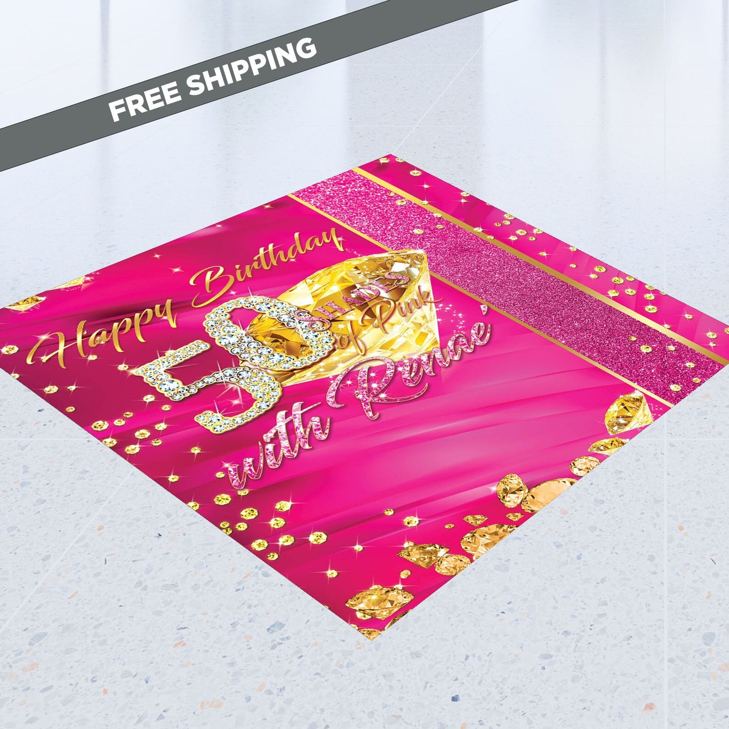 Floor Decal sticker, Removable sticker, Removable vinyl sticker, Floor Sticker, Birthday backdrop, Birthday step Repeat, Vinyl floor banner