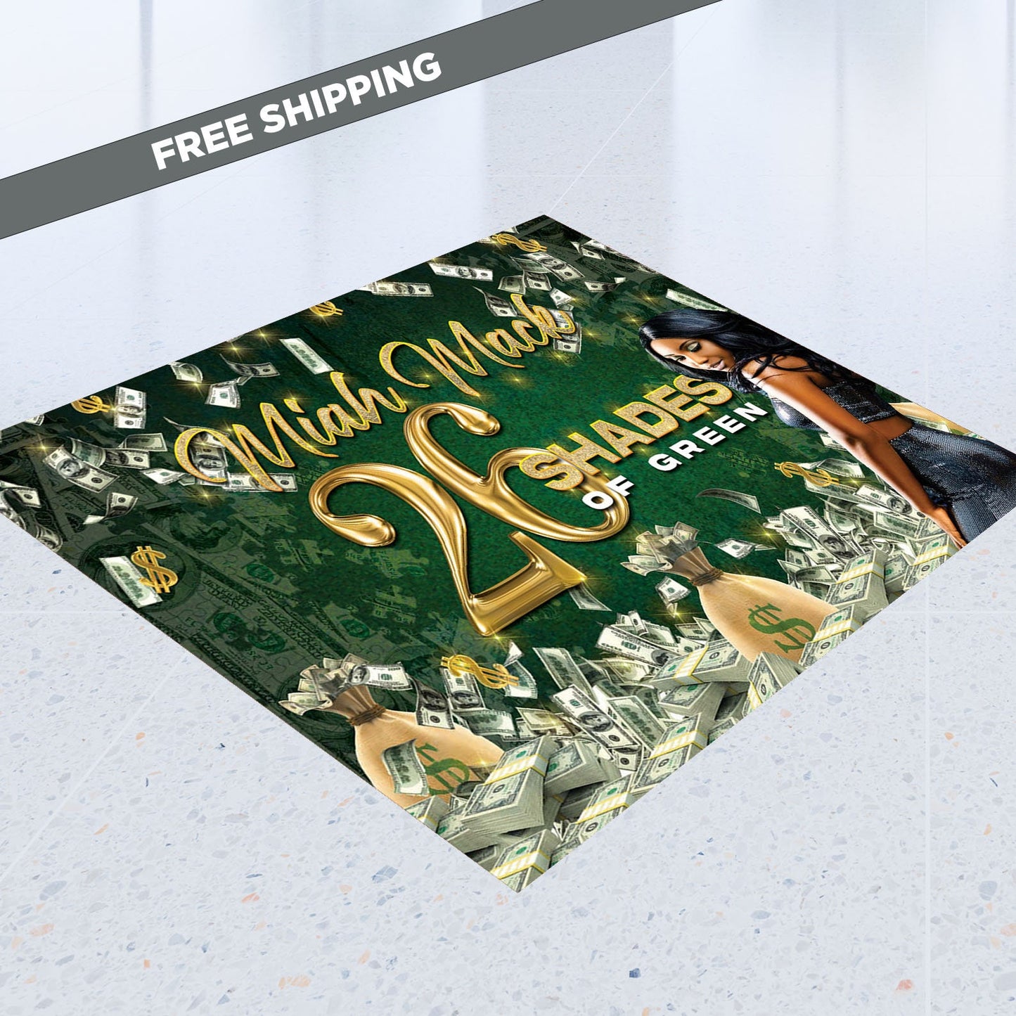 Floor Decal sticker, Removable sticker, Removable vinyl sticker, Birthday backdrop, Birthday step and Repeat, money decal, money backdrop