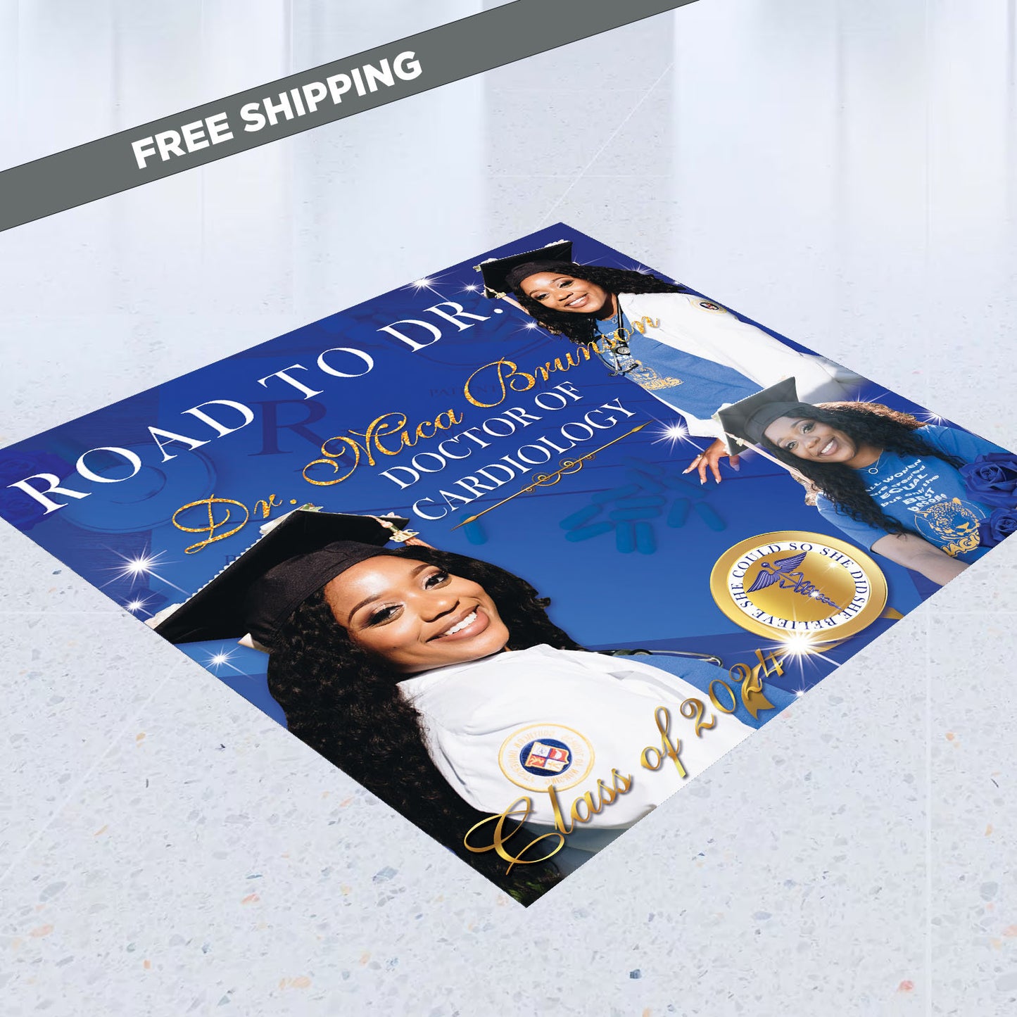 Floor Decal sticker, Removable sticker, Removable vinyl sticker, Floor Sticker, Graduation backdrop, Grad, Photo backdrop, Calling the shots