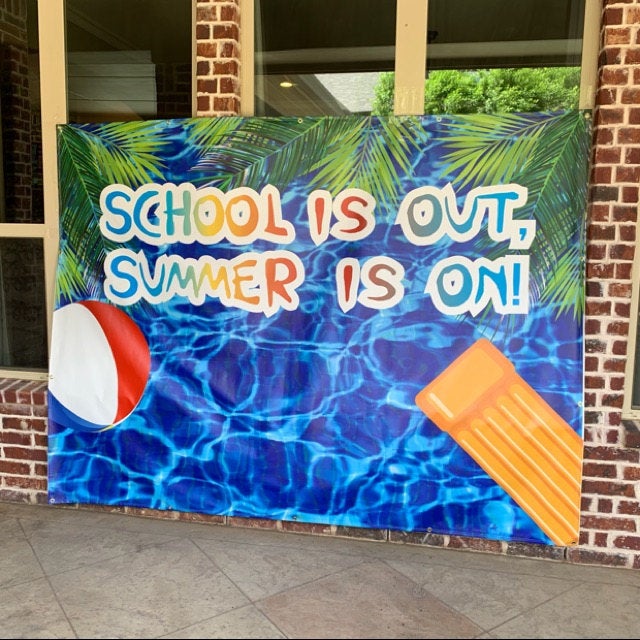 Summer Back Drop - Pool Party Step and Repeat - Birthday Backdrop