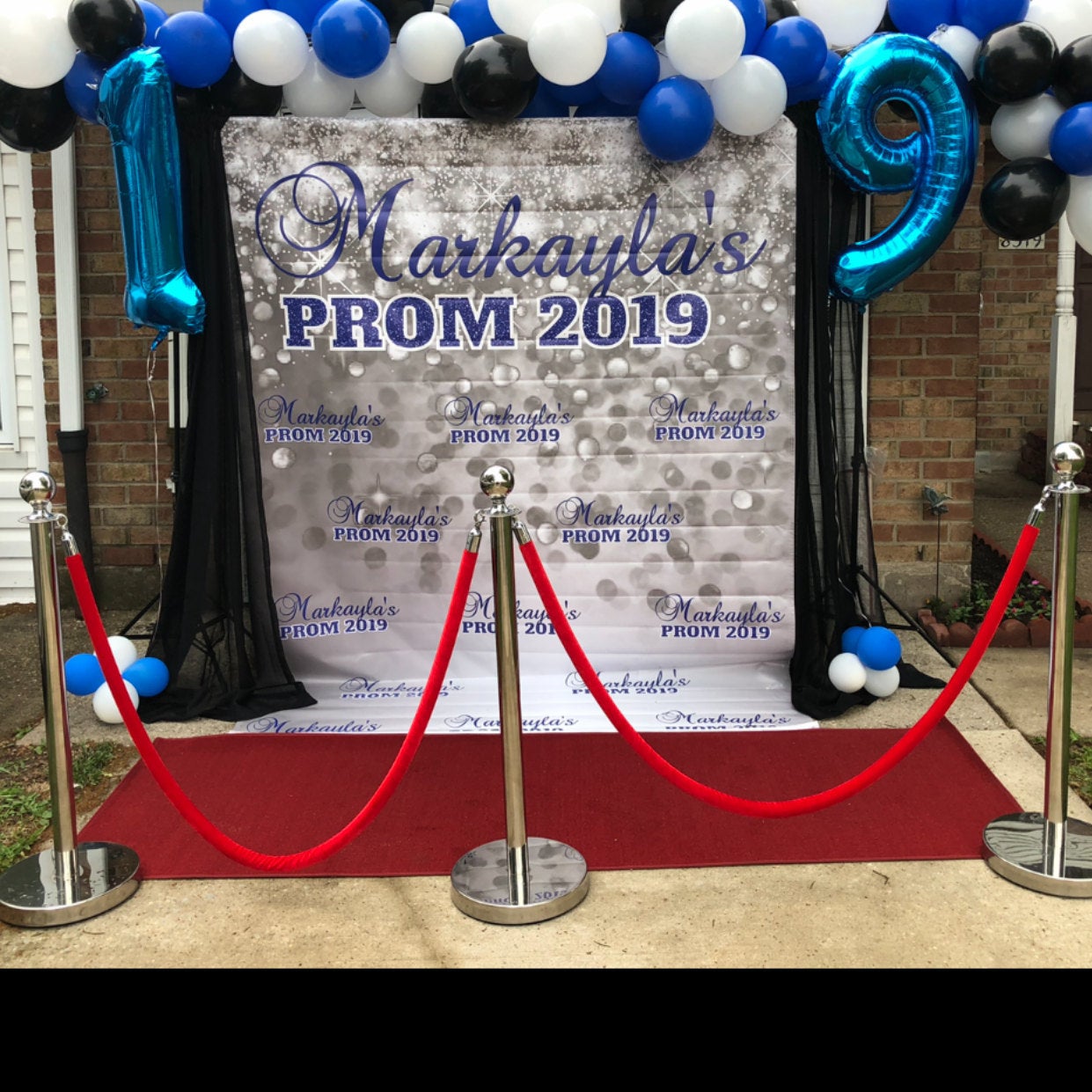 Gold and Silver Prom Send Off Step and Repeat backdrop
