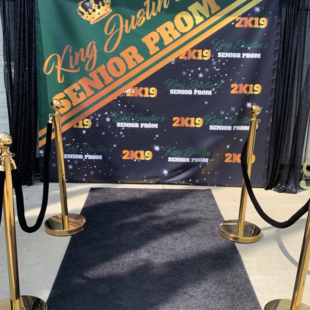 2020 Prom black and gold step and repeat backdrop