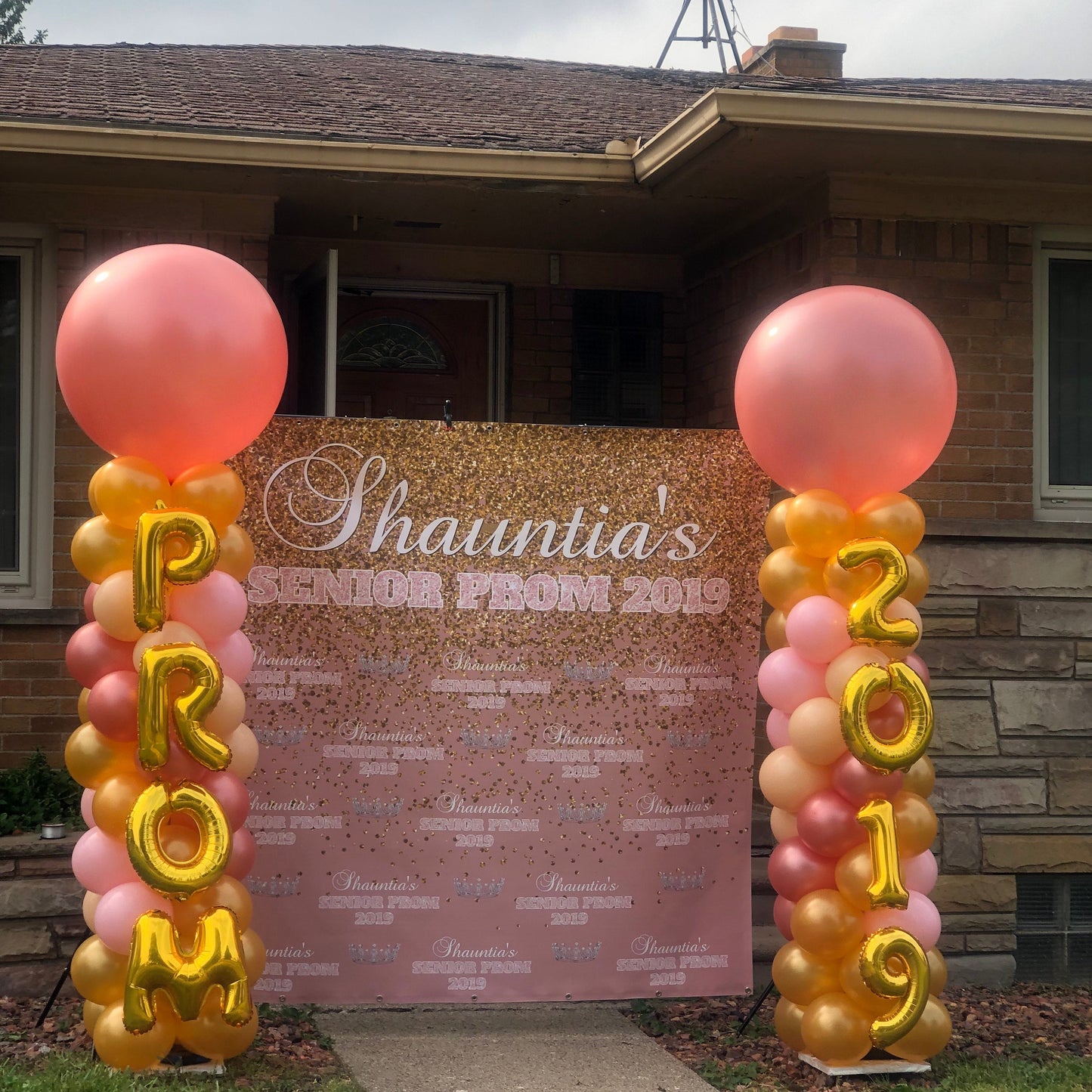 2020 Rose Gold Prom Step and Repeat backdrop