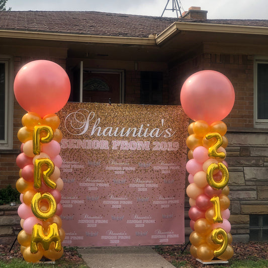 2020 Rose Gold Prom Step and Repeat backdrop