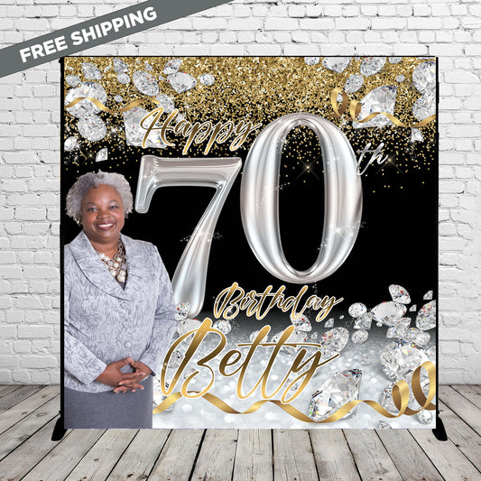 Birthday Step and Repeat, 70th Birthday Backdrop, Birthday Step and Repeat, 70th Backdrop