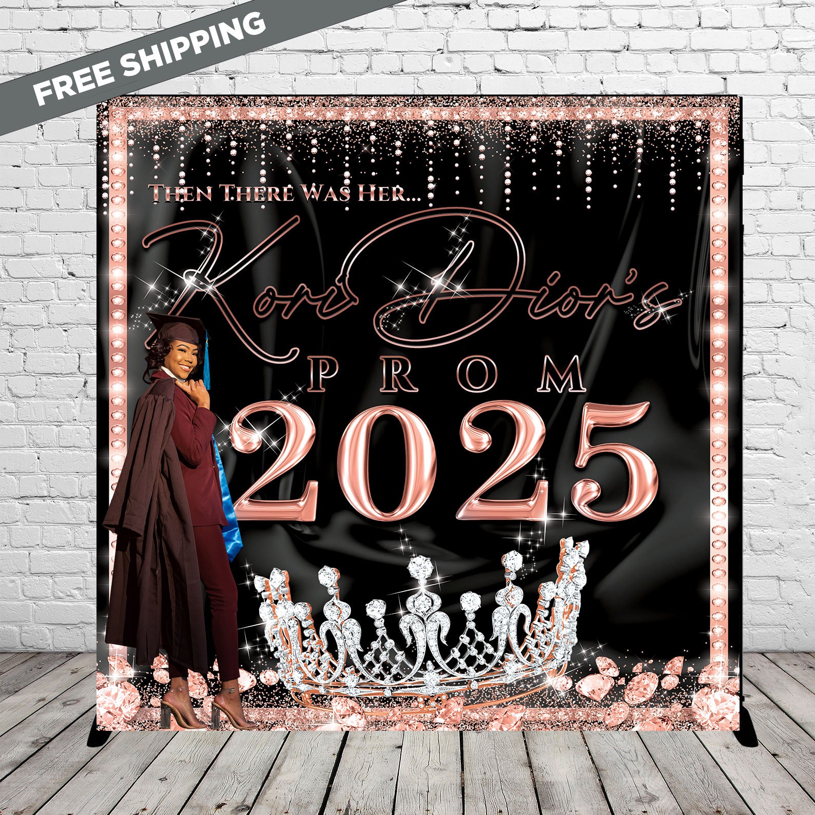Prom Backdrop, Prom Step and repeat, Prom Send Off, Rose Gold Backdrop ...