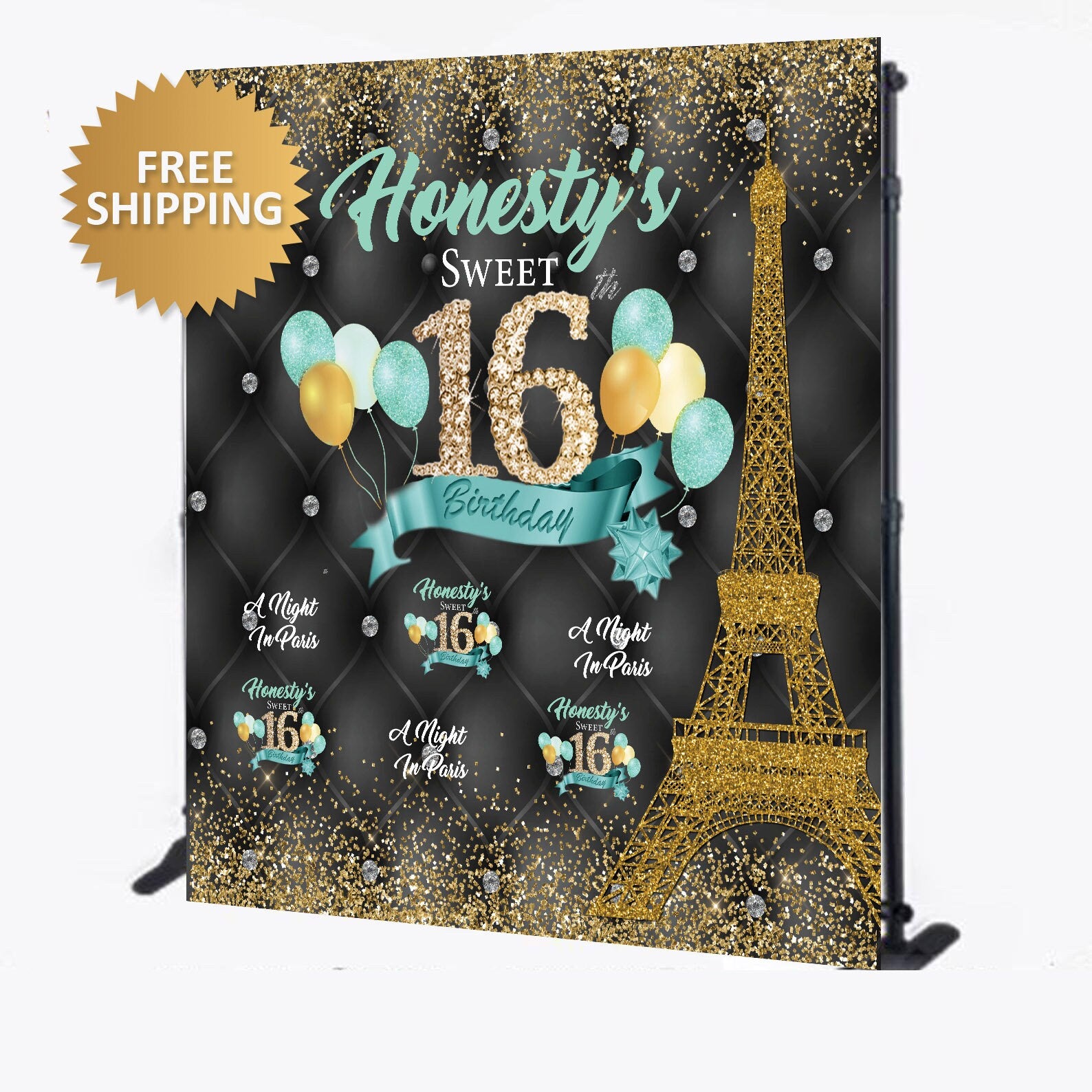Parisy backdrop, Birthday Step and Repeat, Sweet 16 birthday backdrop, Paris Sweet 16 Birthday Step and Repeat Backdrop, Princess backdrop