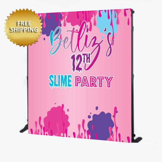 Slime Party banner, Slime backdrop, Slime Step and repeat, Slime Party sign, Birthday Backdrop, birthday step and repeat, Birthday banner