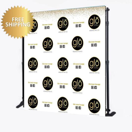 Custom Logo backdrop, Custom Logo step and repeat backdrop, logo Banner,Step Repeat Business Event Backdrop, gold and black step and repeat