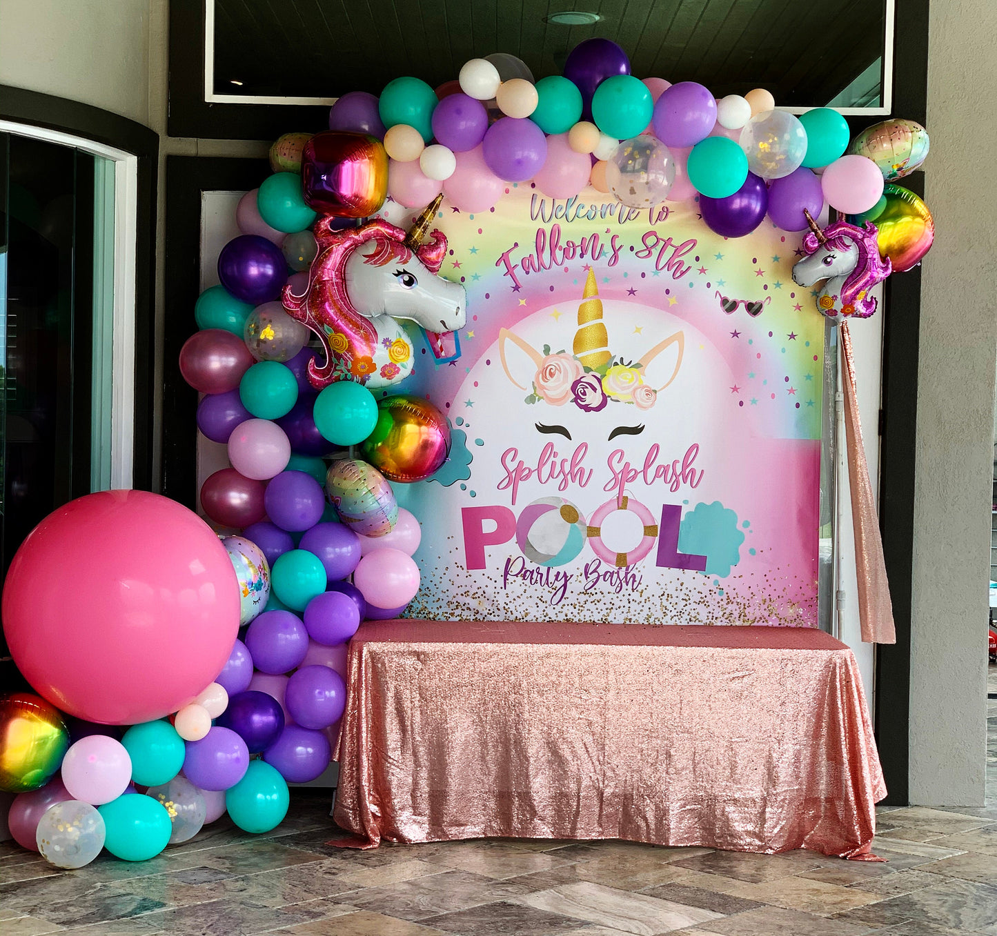 Birthday backdrop, Purple and pink backdrop, Birthday step and repeat, photo backdrop, photo step and repeat, Sweet 16 backdrop, sweet 16