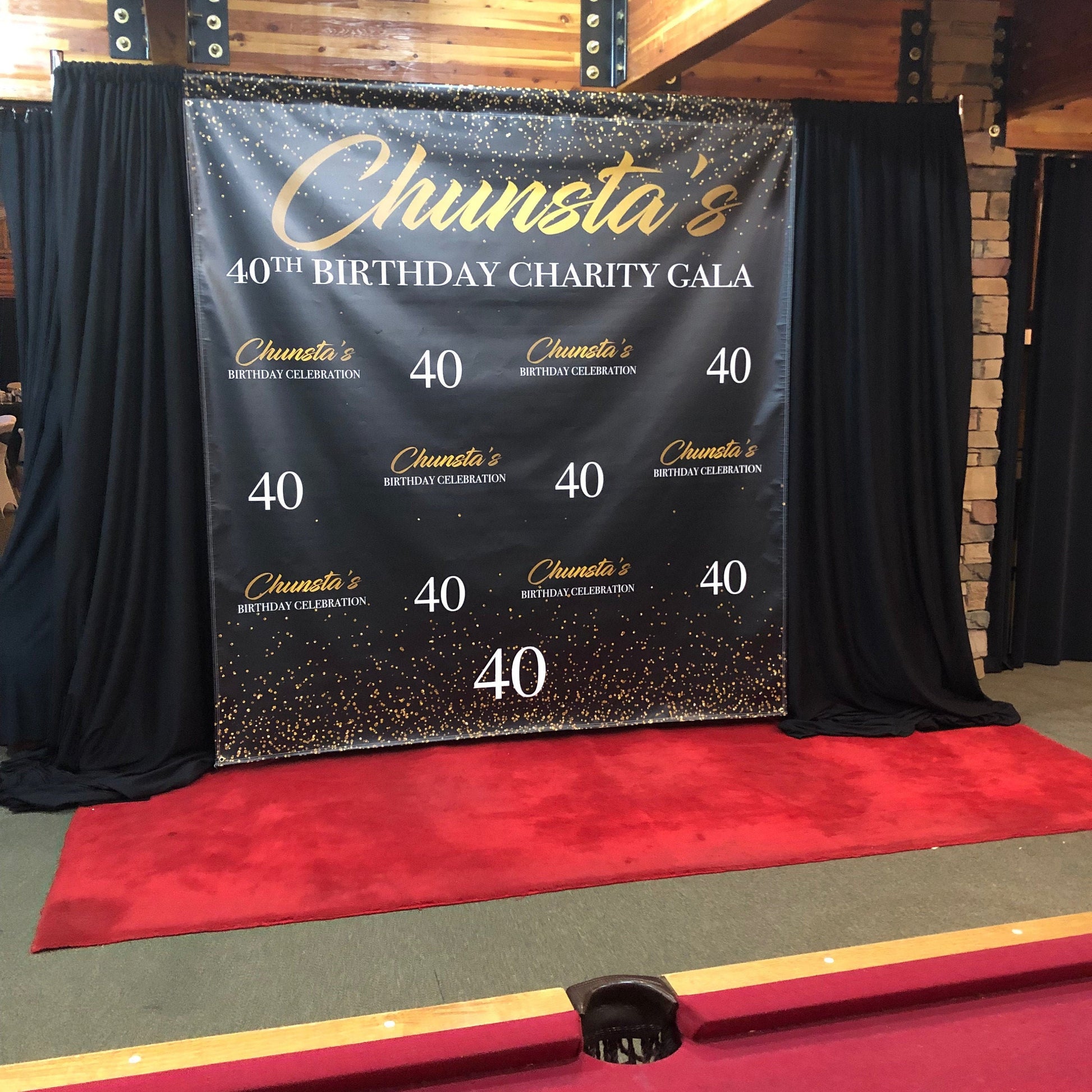 Zodiac sign backdrop, Zodiac step and repeat, Pisces backdrop, Birthday backdrop, 50th birthday backdrop, black gold backdrop