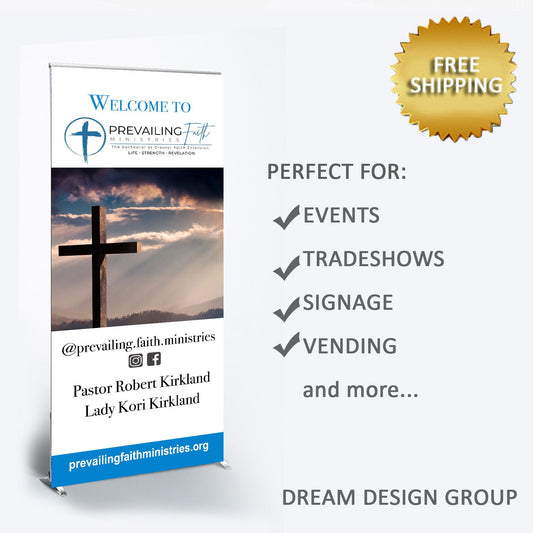 Pop up shop banner, Custom Roll Up Banner Stand, Trade show banner, Business sign, Retractable banner, Church Retractable banner