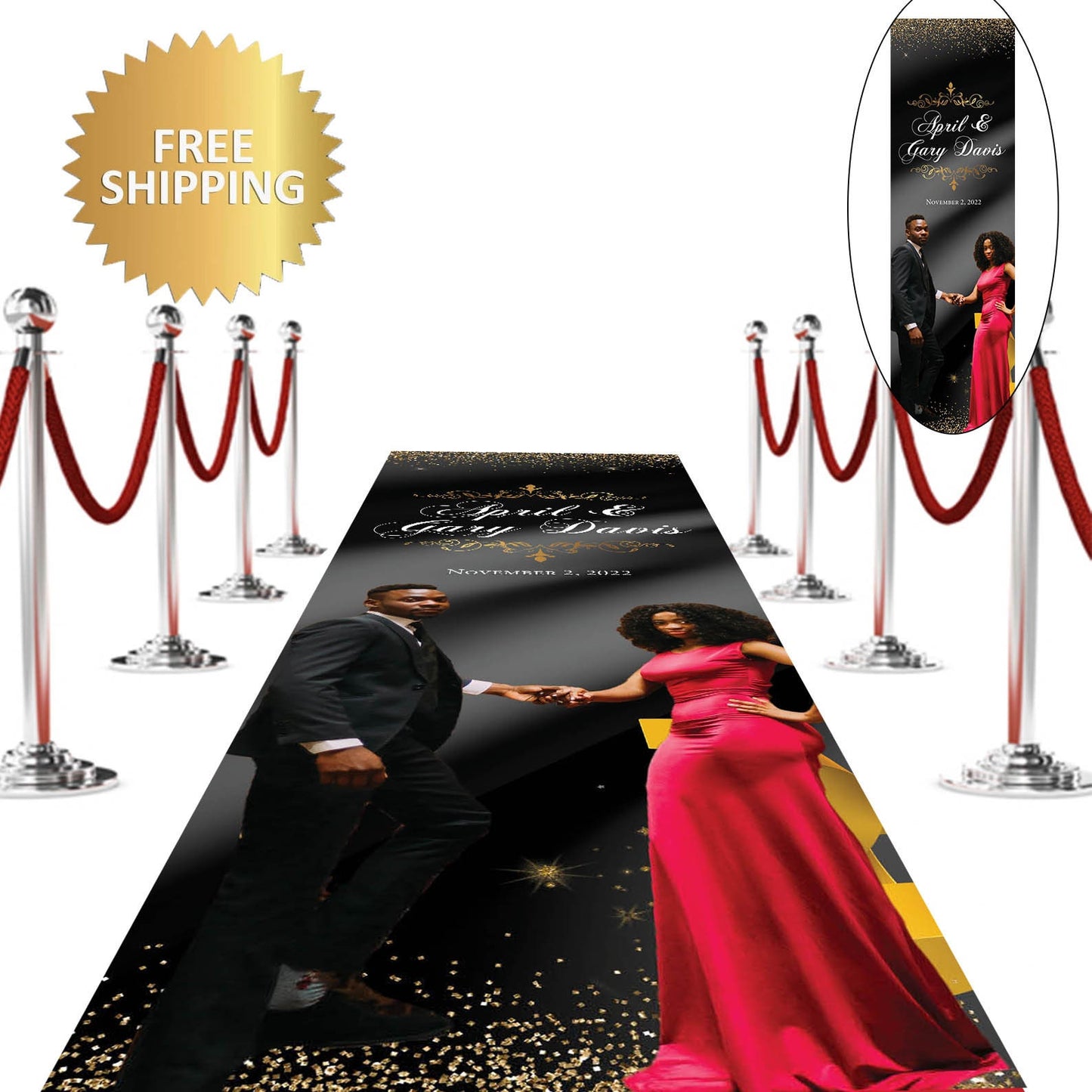 Wedding aisle runner, Red Carpet, Custom red carpet, 3x20 Floor Decal, Removable vinyl sticker, Wedding Runner, Aisle runner personalized