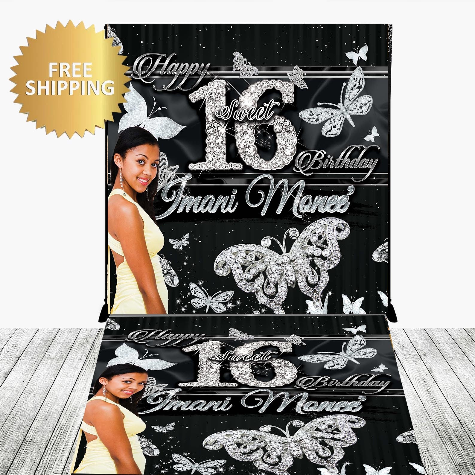 Sweet hotsell 16 Removable Floor Decal Photo Sticker, Custom Removable Dance Floor Decal for Wedding Birthday, Birthday Backdrop Photo Banner Mat