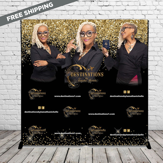 Logo backdrop, Logo step and repeat, Business Backdrop, Business step and repeat, black and gold backdrop, Custom backdrop, expo backdrop