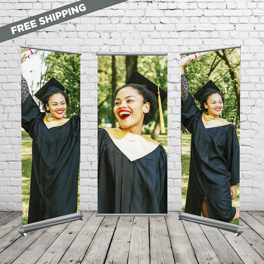 3 Retractable Banners, Graduation banners,Birthday Banners, Custom Roll Up Banner Stand, Retractable banner,Custom retractable,Pop Up banner