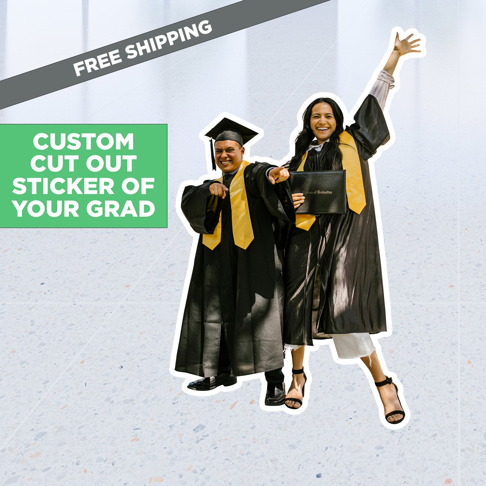 Gradutation Decal Die Cut Decal, Graduation Decal, Graduation Backdrop, Graduation Stick ...