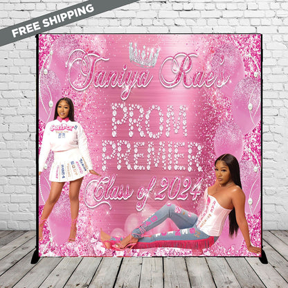 2024 Prom backdrop,Prom Banner, Prom Backdrop, Prom Step repeat, Photo backdrop, Prom send off, Custom backdrop,pink diamonds