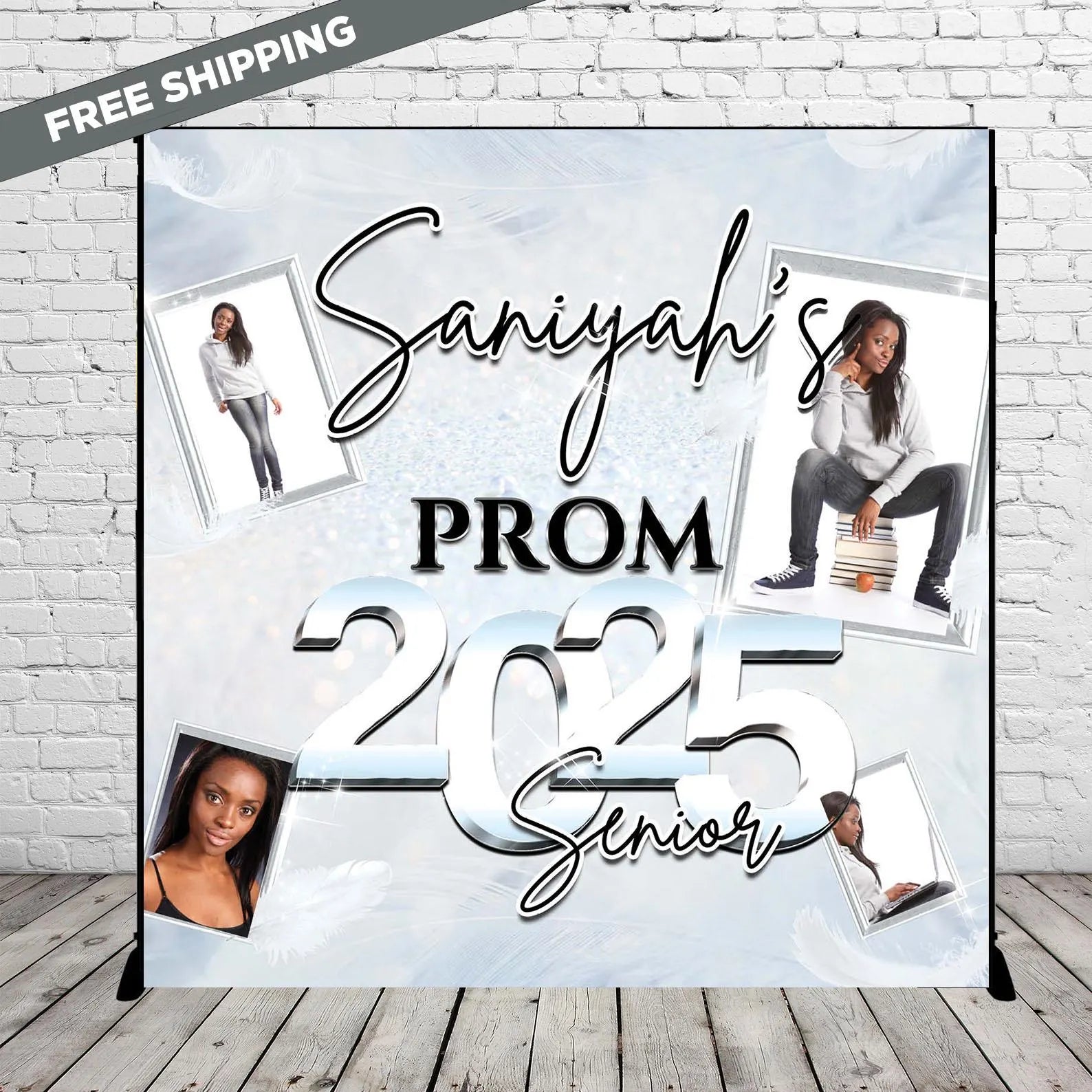 Prom Step and repeat, Prom Send Off, Silver Photo Backdrop, Prom ...