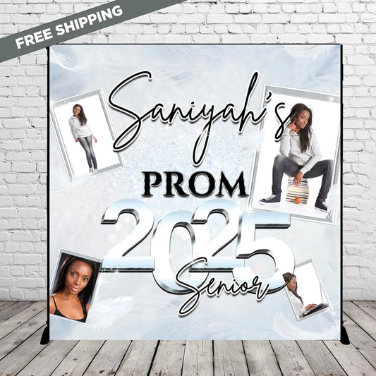 Prom Step and repeat, Prom Send Off, Silver Photo Backdrop, Prom