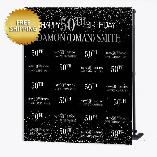 50th-Birthday-Silver-and-Black-Custom-Step-and-Repeat-Backdrop