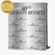 Happy 40th Birthday Large Print Silver and Black Custom Step and Repeat Backdrop