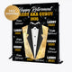 Retirement Black and Gold Custom step and repeat backdrop