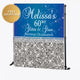 60th Birthday Glitter and Glam Custom Step and Repeat Backdrop
