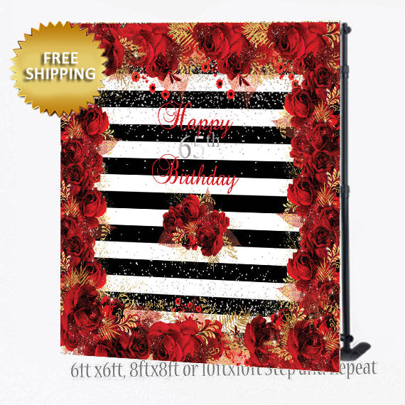 Flower-and-Stripe-Birthday-Party-Step-and-Repeat-Banner