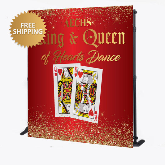 King and Queen Cards Anniversary Custom Step and Repeat Backdrop