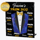 Blue and Gold 2020 Prom tuxedo step and repeat backdrop