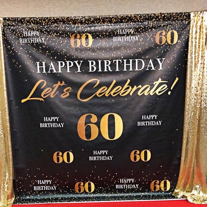 21st Birthday Gold Glitter Custom Step and Repeat Backdrop