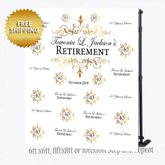 Gold-Embroidery-Theme-Retirement-Party-Step-and-Repeat-Backdrop